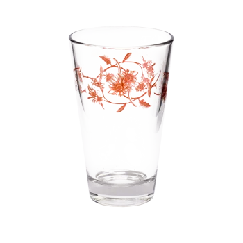 Vintage Flower Juice Glass compact glassware, with a crisp silhouette and decorative details that stand out on the table; an easy everyday size for juice, water, small cocktails, or breakfast service. Alternate product view shows more of the shape, finish, and design details.
