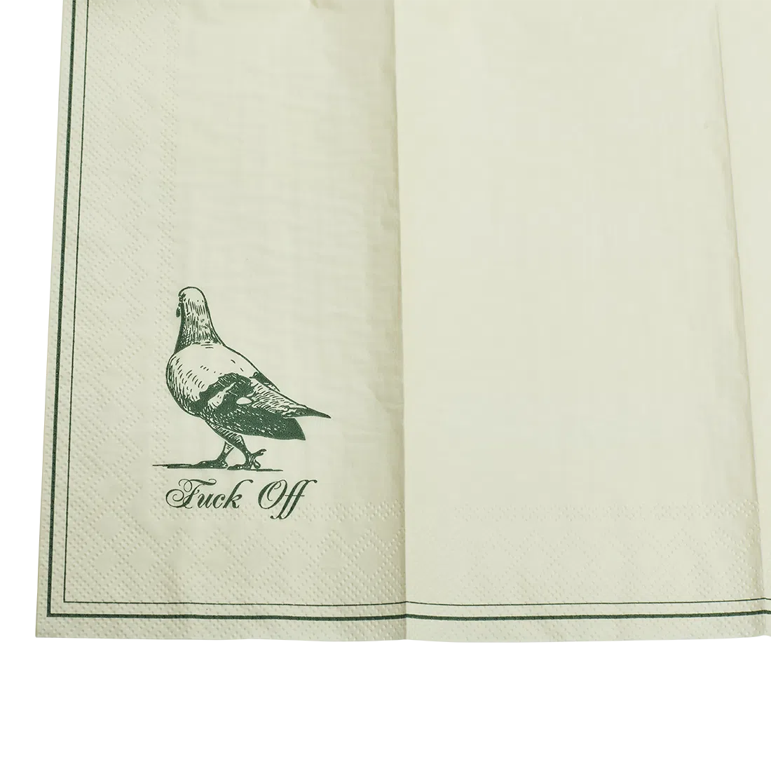 Guest Napkins - Fuck Off table linen, with eye-catching graphics or color designed to feel useful as well as expressive; brings color and pattern to place settings while remaining practical for everyday meals and entertaining. Additional view helps show the profile, scale, and decorative details.