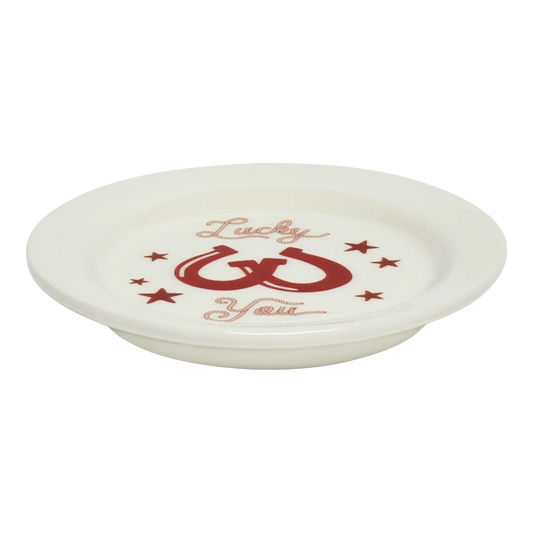 Lucky You Plate tableware, with a clean, polished finish and distinctive shape or artwork; a useful size for meals, appetizers, desserts, snacks, or layered place settings. Alternate product view shows more of the shape, finish, and design details.