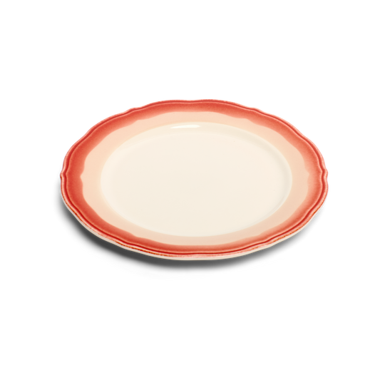 2-tone Scallop - Rust/tan - Salad Plate tableware, with a clean, polished finish and distinctive shape or artwork; a useful size for meals, appetizers, desserts, snacks, or layered place settings. Alternate product view shows more of the shape, finish, and design details.