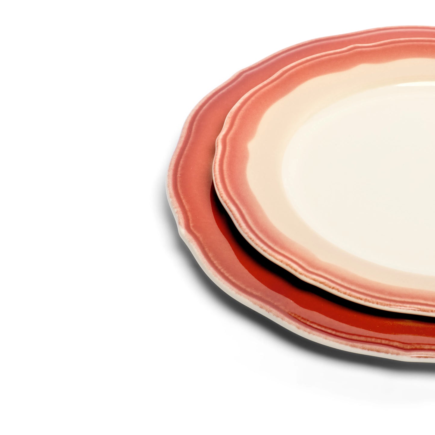 2-TONE SCALLOP - RUST/TAN - SALAD PLATE (9")