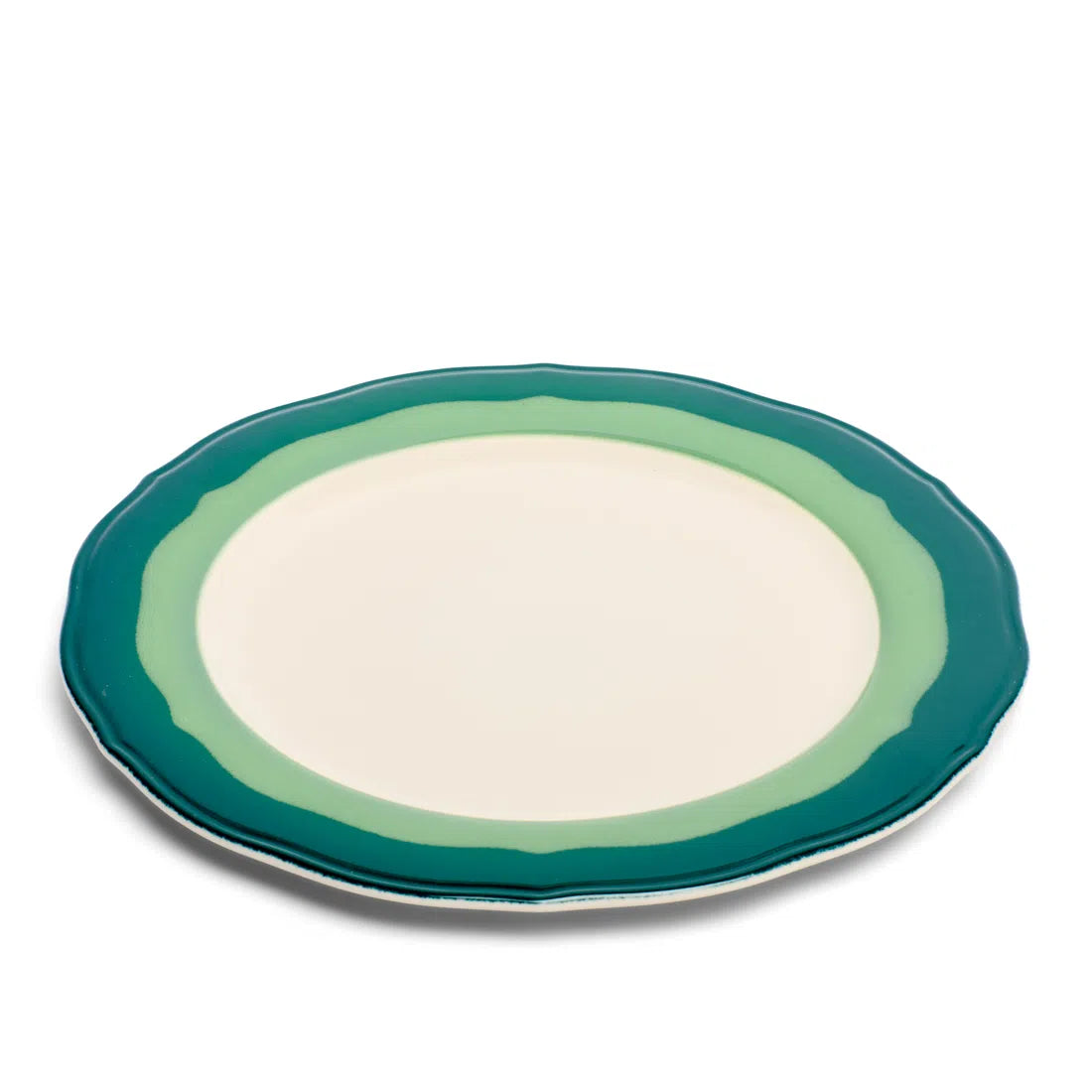 2-TONE SCALLOP - TEAL/SEAGREEN - DINNER PLATE (11")