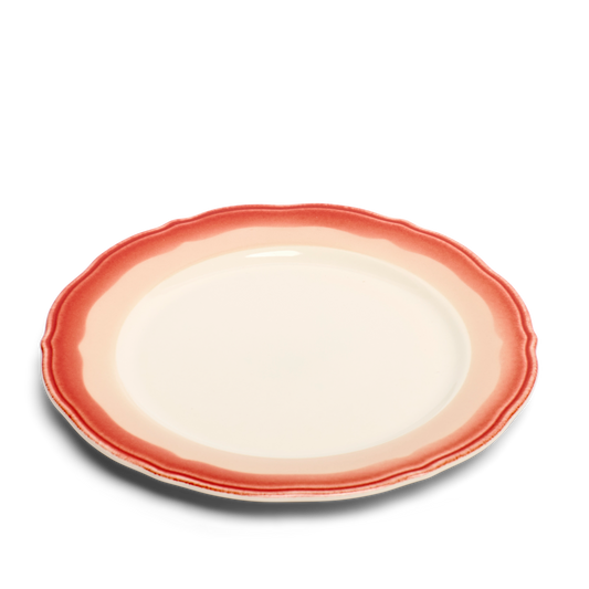 2-tone Scallop - Rust/tan - Dinner Plate tableware, with a clean, polished finish and distinctive shape or artwork; a useful size for meals, appetizers, desserts, snacks, or layered place settings. Alternate product view shows more of the shape, finish, and design details.