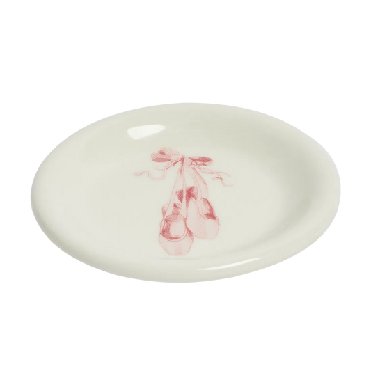 Ballet Slippers Mini Plate tableware, with a clean, polished finish and distinctive shape or artwork; a useful size for meals, appetizers, desserts, snacks, or layered place settings. Alternate product view shows more of the shape, finish, and design details.