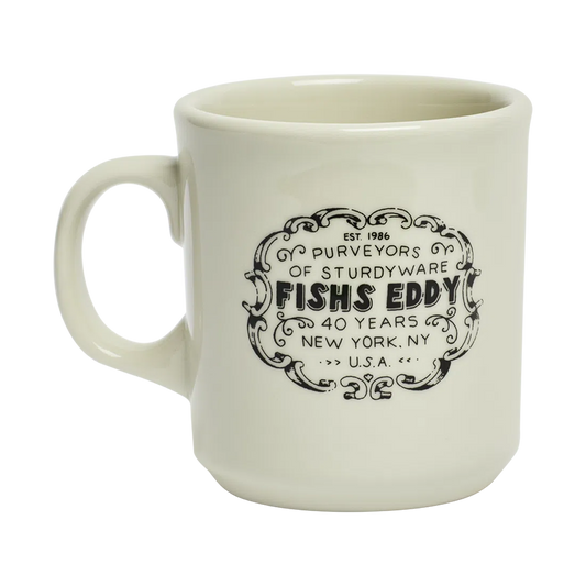 FE 40th Anniversary Mug ceramic drinkware, with a clean, polished finish and distinctive shape or artwork; a comfortable everyday choice for coffee, tea, cocoa, or desk-side sipping. Alternate product view shows more of the shape, finish, and design details.
