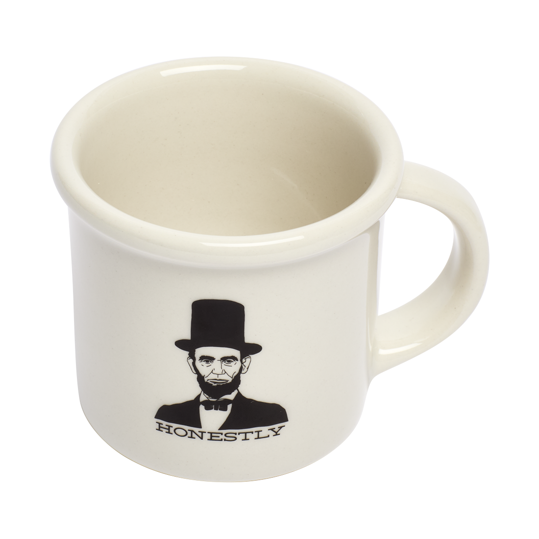 Honest Abe Mug ceramic drinkware, with a clean, polished finish and distinctive shape or artwork; a comfortable everyday choice for coffee, tea, cocoa, or desk-side sipping. Additional view helps show the profile, scale, and decorative details.