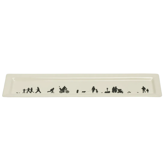 Pedestrians - Tray serving and catchall piece, with a clean, polished finish and distinctive shape or artwork; useful for snacks and small bites, or for organizing jewelry, keys, and countertop essentials. Alternate product view shows more of the shape, finish, and design details.