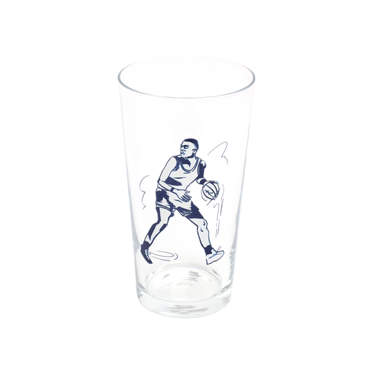 Basketball Pint Glass generous glassware, with a crisp silhouette and decorative details that stand out on the table; a practical choice for beer, soda, iced tea, or casual entertaining. Alternate product view shows more of the shape, finish, and design details.