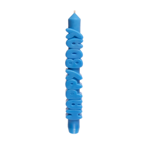 CANDLEHAND TAPER CANDLE - HAPPY BDAY: BLUE