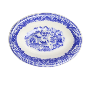 BLUE WILLOW DEEP OVAL PLATTER (5