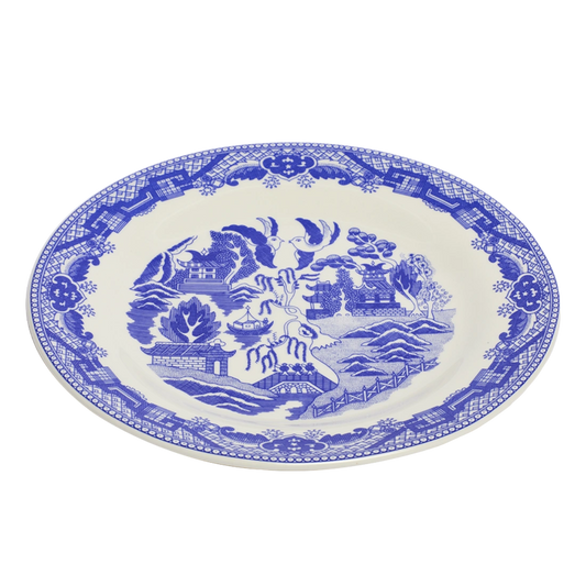 Blue Willow Plate tableware, with a clean, polished finish and distinctive shape or artwork; a useful size for meals, appetizers, desserts, snacks, or layered place settings. Alternate product view shows more of the shape, finish, and design details.