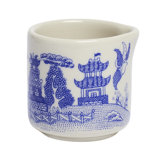Blue Willow Astro Creamer pouring vessel, with a clean, polished finish and distinctive shape or artwork; handy for cream, milk, sauces, small-batch drinks, or as a compact tabletop accent. Alternate product view shows more of the shape, finish, and design details.