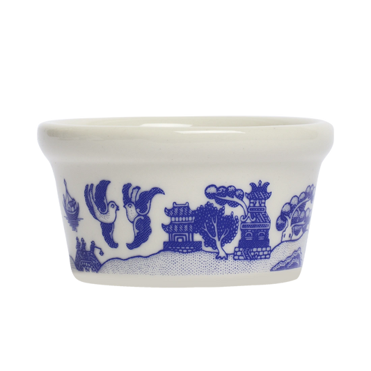 Blue Willow Ramekin versatile tableware, with a clean, polished finish and distinctive shape or artwork; useful for cereal, soup, snacks, sides, desserts, or everyday prep and serving. Primary product view highlights the overall design and proportions.