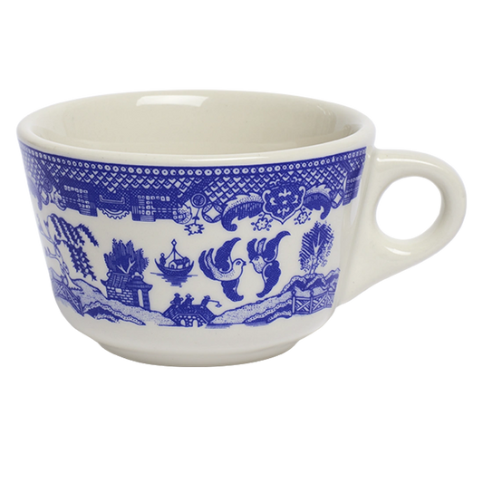 Blue Willow Coffee Cup ceramic drinkware, with a clean, polished finish and distinctive shape or artwork; a comfortable everyday choice for coffee, tea, cocoa, or desk-side sipping. Alternate product view shows more of the shape, finish, and design details.