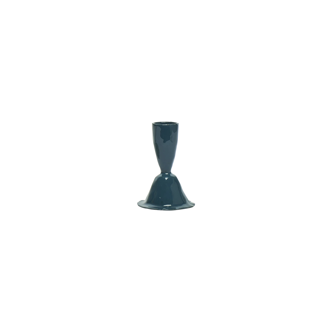 Candle Holder Blue - Sml decorative candle holder, with a distinctive, well-considered design that adds personality to everyday spaces; brings color and height to a table or mantel while giving taper candles a distinctive base. Primary product view highlights the overall design and proportions.
