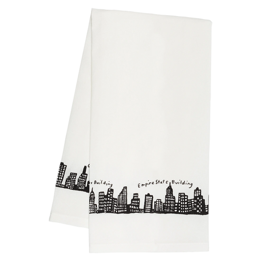 212 Skyline - Tea Towel kitchen textile, with eye-catching graphics or color designed to feel useful as well as expressive; adds useful absorbency and personality for drying hands, handling light kitchen cleanup, or display.