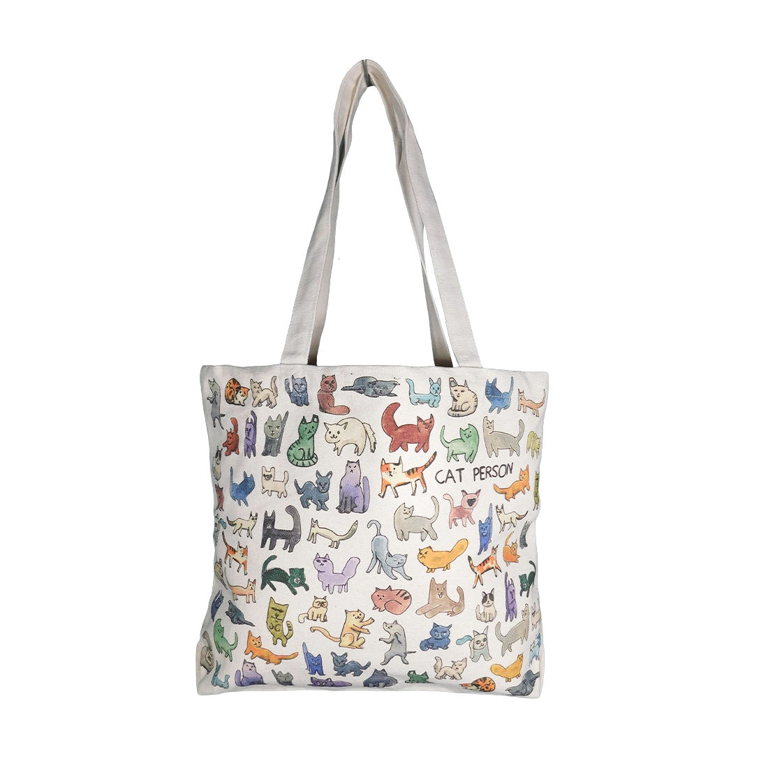 Ben Lenovitz - Cat Person Canvas Tote - Med reusable carryall, with eye-catching graphics or color designed to feel useful as well as expressive; a practical everyday bag for errands, books, groceries, commuting, or gifting. Primary product view highlights the overall design and proportions.