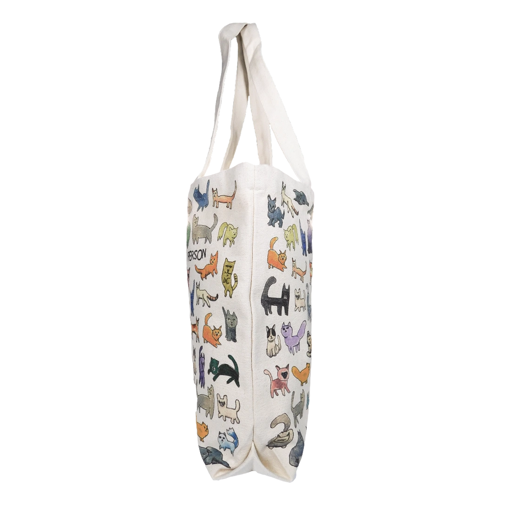 Ben Lenovitz - Cat Person Canvas Tote - Med reusable carryall, with eye-catching graphics or color designed to feel useful as well as expressive; a practical everyday bag for errands, books, groceries, commuting, or gifting. Alternate product view shows more of the shape, finish, and design details.