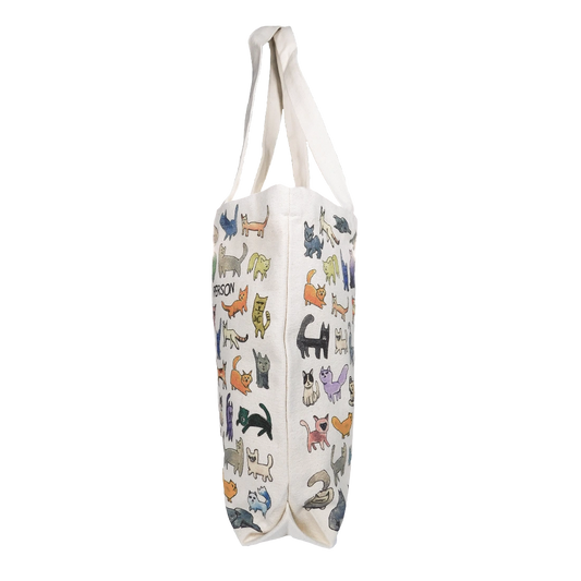 Ben Lenovitz - Cat Person Canvas Tote - Med reusable carryall, with eye-catching graphics or color designed to feel useful as well as expressive; a practical everyday bag for errands, books, groceries, commuting, or gifting. Alternate product view shows more of the shape, finish, and design details.