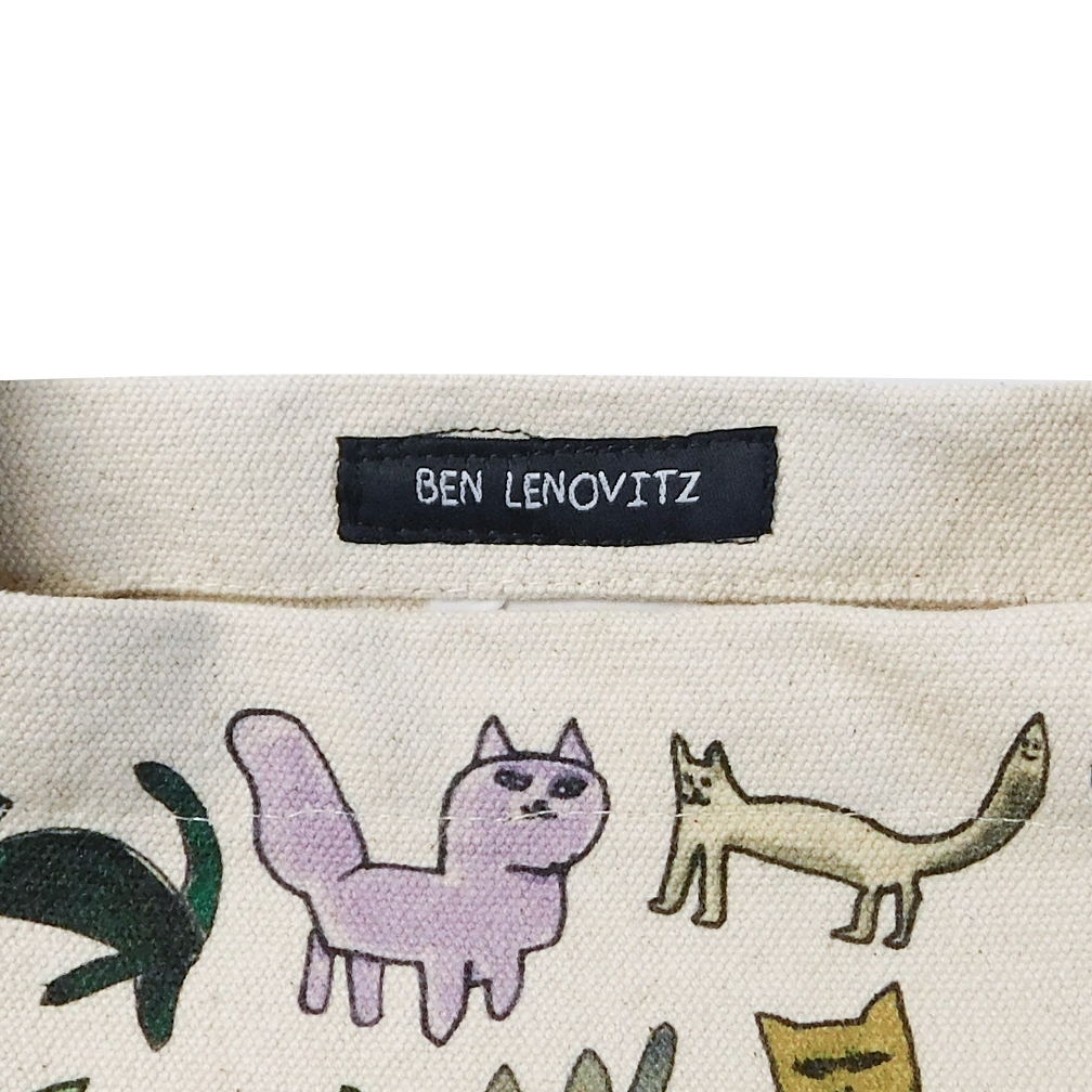 Ben Lenovitz - Cat Person Canvas Tote - Med reusable carryall, with eye-catching graphics or color designed to feel useful as well as expressive; a practical everyday bag for errands, books, groceries, commuting, or gifting. Additional view helps show the profile, scale, and decorative details.