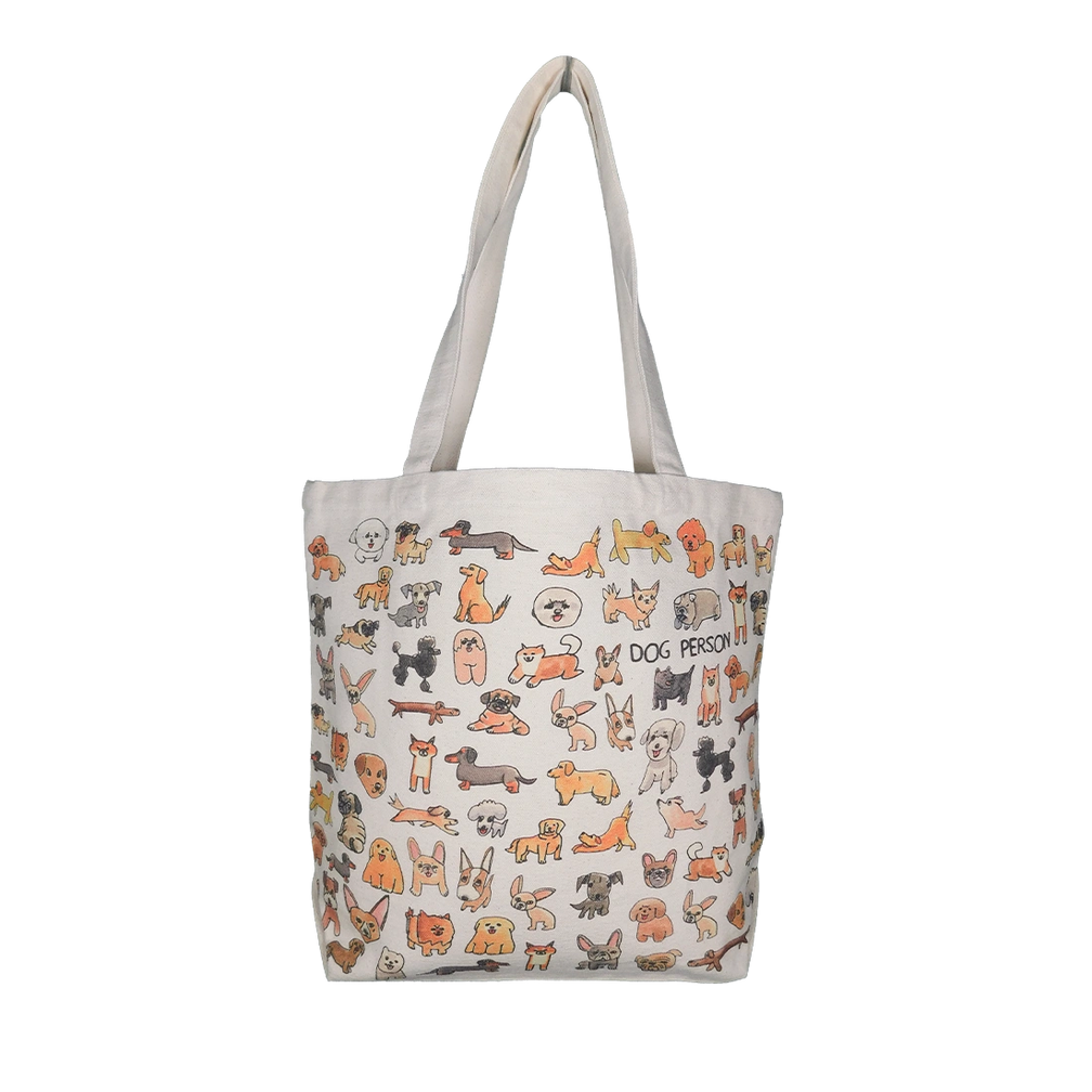 Ben Lenovitz - Dog Person Canvas Tote - Med reusable carryall, with eye-catching graphics or color designed to feel useful as well as expressive; a practical everyday bag for errands, books, groceries, commuting, or gifting. Primary product view highlights the overall design and proportions.