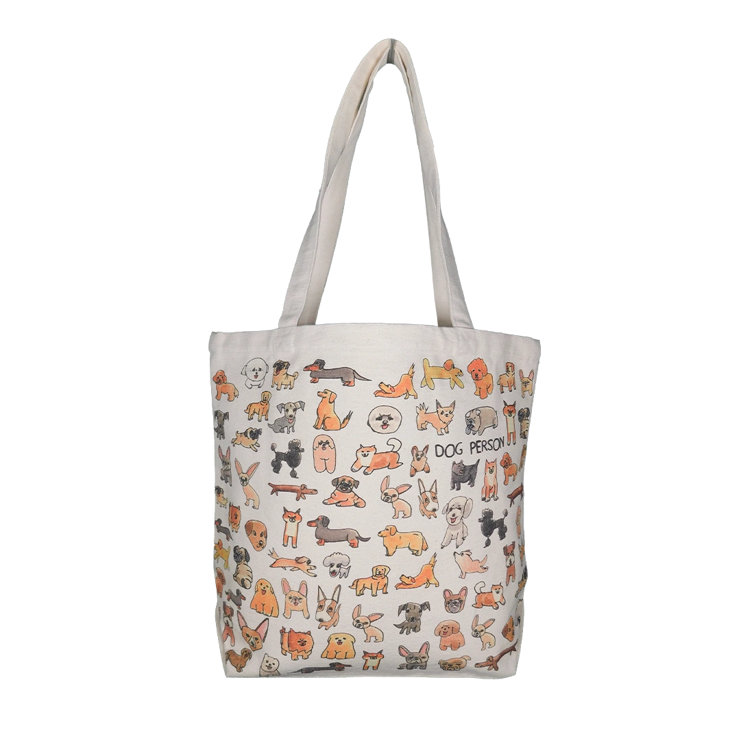 Ben Lenovitz - Dog Person Canvas Tote - Med reusable carryall, with eye-catching graphics or color designed to feel useful as well as expressive; a practical everyday bag for errands, books, groceries, commuting, or gifting. Primary product view highlights the overall design and proportions.