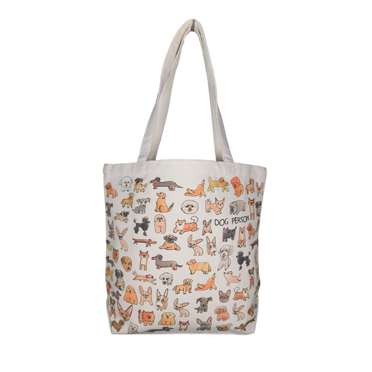 Ben Lenovitz - Dog Person Canvas Tote - Med reusable carryall, with eye-catching graphics or color designed to feel useful as well as expressive; a practical everyday bag for errands, books, groceries, commuting, or gifting. Primary product view highlights the overall design and proportions.