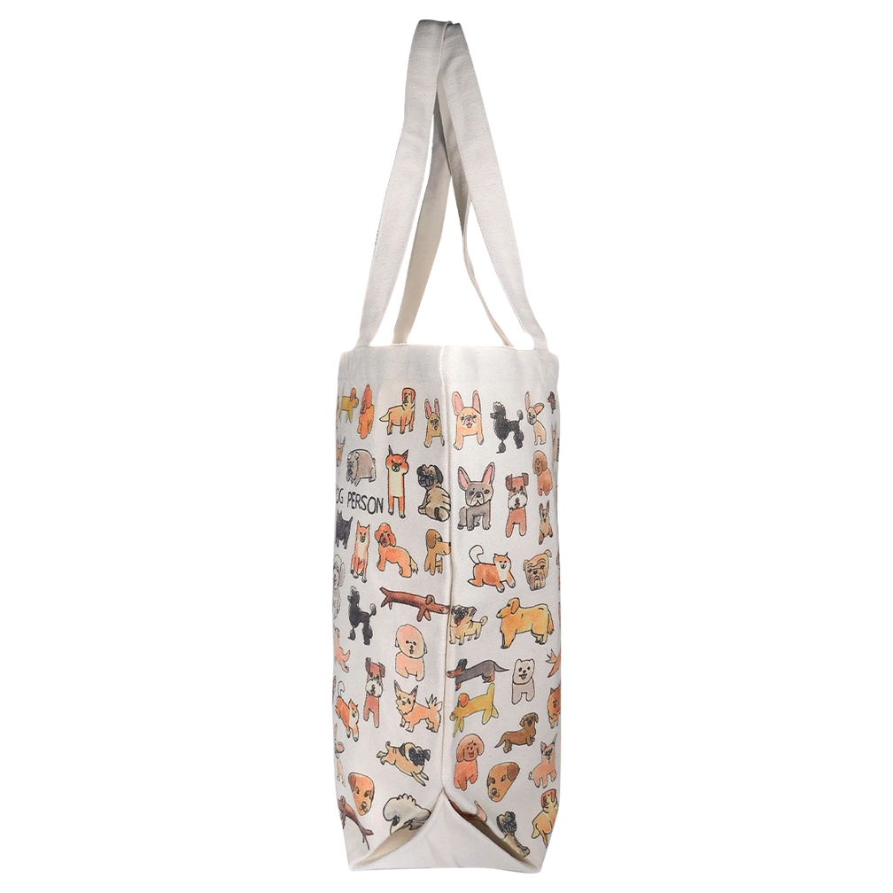 Ben Lenovitz - Dog Person Canvas Tote - Med reusable carryall, with eye-catching graphics or color designed to feel useful as well as expressive; a practical everyday bag for errands, books, groceries, commuting, or gifting. Alternate product view shows more of the shape, finish, and design details.