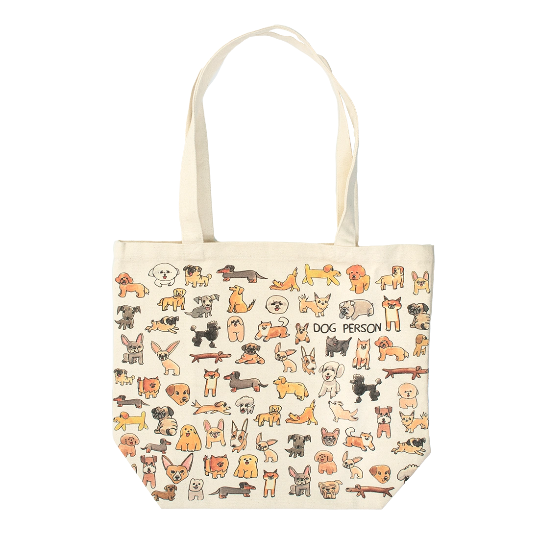 Ben Lenovitz - Dog Person Canvas Tote - Med reusable carryall, with eye-catching graphics or color designed to feel useful as well as expressive; a practical everyday bag for errands, books, groceries, commuting, or gifting. Additional view helps show the profile, scale, and decorative details.