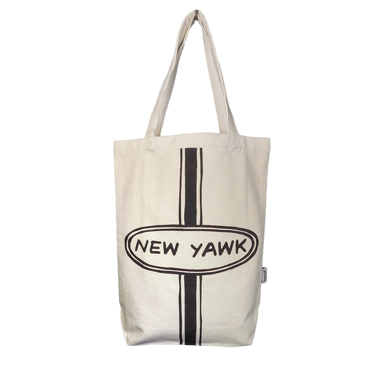 Brooklynese - Medium New Yawk Tote reusable carryall, with eye-catching graphics or color designed to feel useful as well as expressive; a practical everyday bag for errands, books, groceries, commuting, or gifting. Primary product view highlights the overall design and proportions.