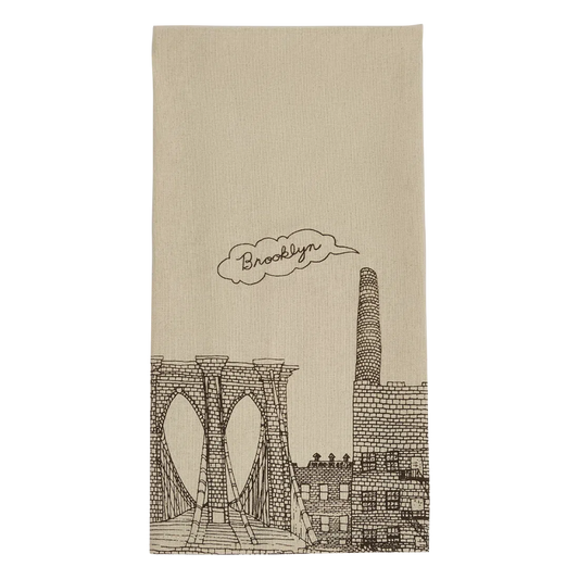 Brooklyn Tea Towel kitchen textile, with eye-catching graphics or color designed to feel useful as well as expressive; adds useful absorbency and personality for drying hands, handling light kitchen cleanup, or display. Primary product view highlights the overall design and proportions.
