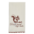 Pleasantries - Don't Touch My Nuts Tea Towel kitchen textile, with eye-catching graphics or color designed to feel useful as well as expressive; adds useful absorbency and personality for drying hands, handling light kitchen cleanup, or display.