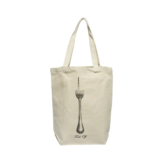 Pleasantries - Medium Fork Off Tote reusable carryall, with eye-catching graphics or color designed to feel useful as well as expressive; a practical everyday bag for errands, books, groceries, commuting, or gifting. Primary product view highlights the overall design and proportions.