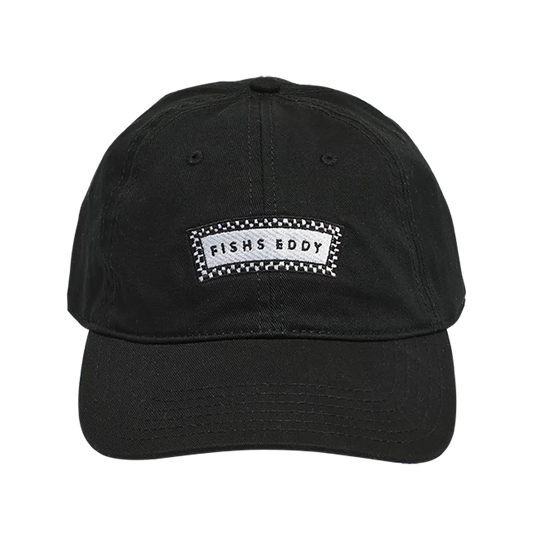 Dad Hat - Check Logo - Black casual cap, with eye-catching graphics or color designed to feel useful as well as expressive; a practical finishing piece for everyday wear, sun coverage, and an easy pop of Fishs Eddy character. Primary product view highlights the overall design and proportions.