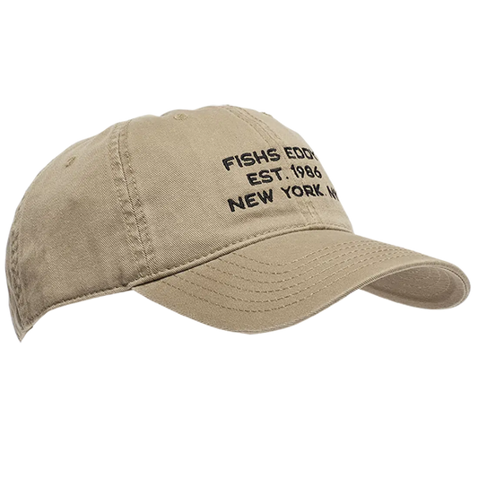 Dad Hat - EST 1986 - Dark Khaki casual cap, with eye-catching graphics or color designed to feel useful as well as expressive; a practical finishing piece for everyday wear, sun coverage, and an easy pop of Fishs Eddy character.