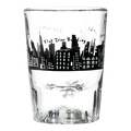 212 Skyline - Shot Glass compact glassware, with a crisp silhouette and decorative details that stand out on the table; a playful, space-saving piece for shots, tasting pours, or bar-cart display. Primary product view highlights the overall design and proportions.
