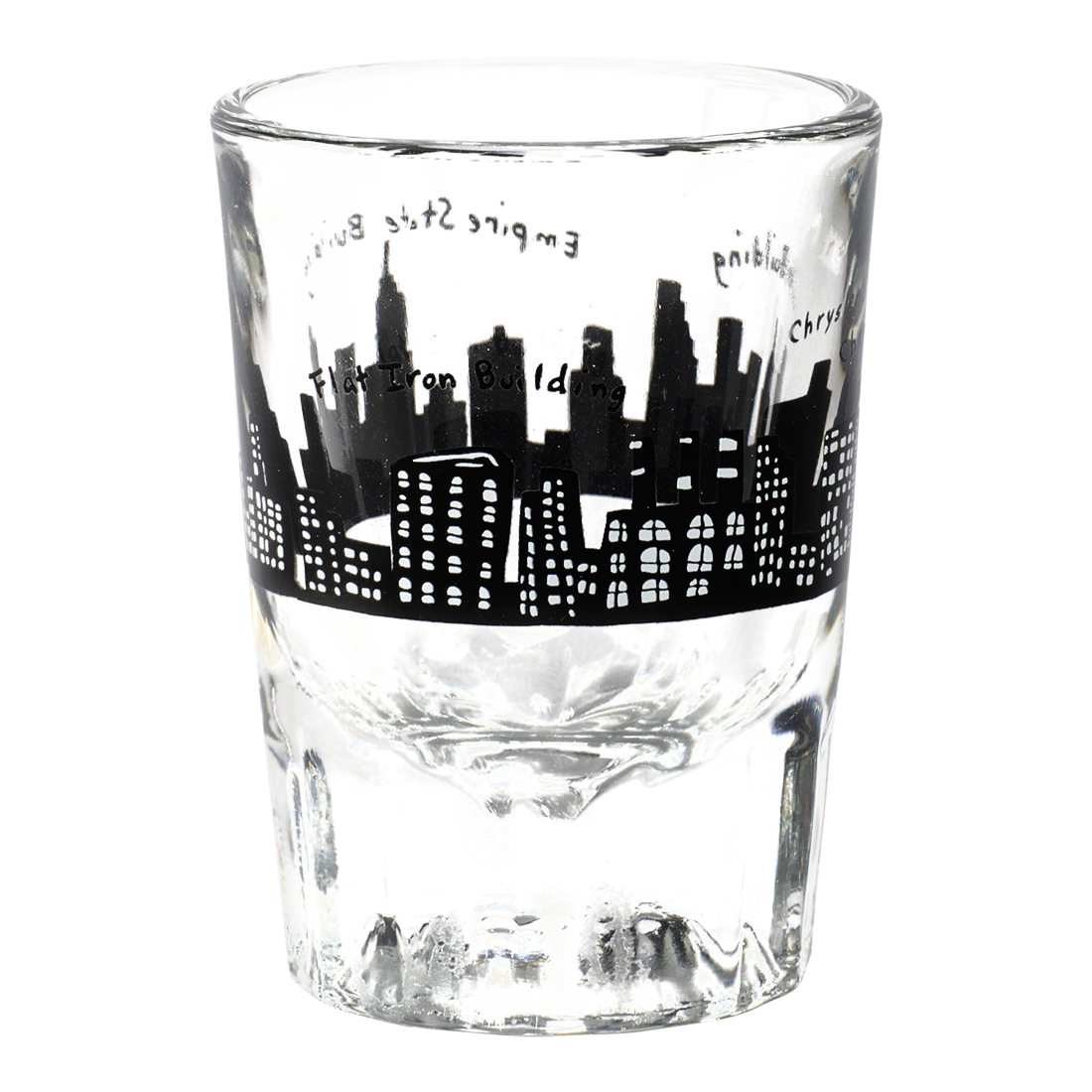 212 Skyline - Shot Glass compact glassware, with a crisp silhouette and decorative details that stand out on the table; a playful, space-saving piece for shots, tasting pours, or bar-cart display. Alternate product view shows more of the shape, finish, and design details.