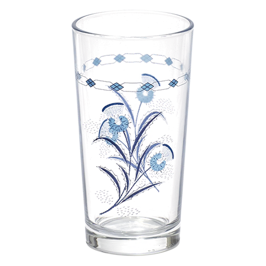 Wine Glass Blue stemmed glassware, with a crisp silhouette and decorative details that stand out on the table; a colorful way to serve wine or sparkling drinks while adding personality to the table. Alternate product view shows more of the shape, finish, and design details.