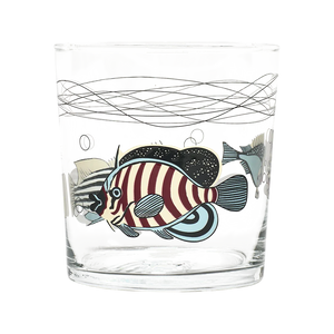 MUSEUM FISH STRIPES LOWBALL  (12.17OZ)