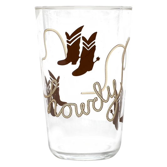 Cowboy Boots Tumbler decorative glassware, with a crisp silhouette and decorative details that stand out on the table; versatile for water, cocktails, juice, or building a more expressive glassware mix. Primary product view highlights the overall design and proportions.