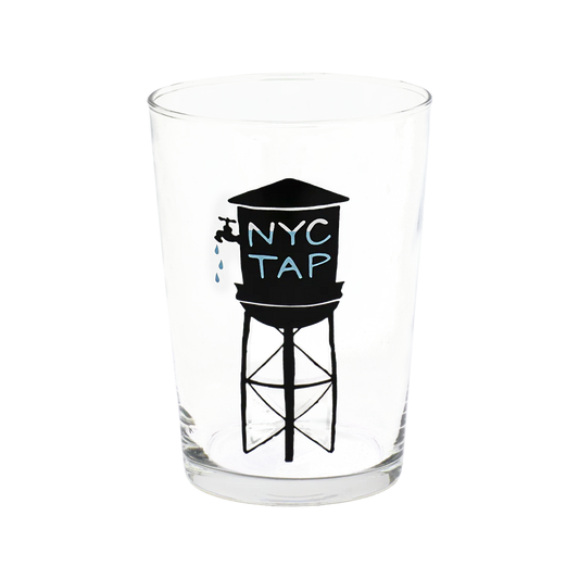 NYC Tap Tumbler decorative glassware, with a crisp silhouette and decorative details that stand out on the table; versatile for water, cocktails, juice, or building a more expressive glassware mix. Alternate product view shows more of the shape, finish, and design details.