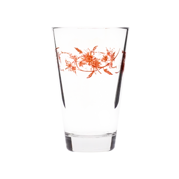 Vintage Flower Juice Glass compact glassware, with a crisp silhouette and decorative details that stand out on the table; an easy everyday size for juice, water, small cocktails, or breakfast service. Primary product view highlights the overall design and proportions.