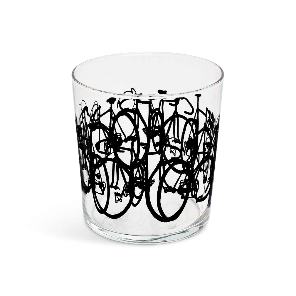Bike stack lowball glass at a slight angle showing the rim