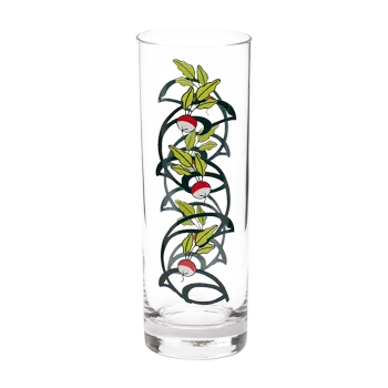 Radishing Vines Highball tall glassware, with a crisp silhouette and decorative details that stand out on the table; well suited to water, iced drinks, cocktails, and everyday table settings. Alternate product view shows more of the shape, finish, and design details.