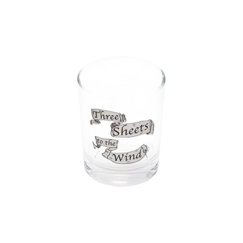 Three Sheets to the Wind Shot Glass compact glassware, with a crisp silhouette and decorative details that stand out on the table; a playful, space-saving piece for shots, tasting pours, or bar-cart display. Additional view helps show the profile, scale, and decorative details.