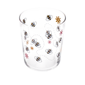 Bees Juice Glass compact glassware, with a crisp silhouette and decorative details that stand out on the table; an easy everyday size for juice, water, small cocktails, or breakfast service. Additional view helps show the profile, scale, and decorative details.