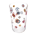 Daisies & Bees Tumbler decorative glassware, with a crisp silhouette and decorative details that stand out on the table; versatile for water, cocktails, juice, or building a more expressive glassware mix. Additional view helps show the profile, scale, and decorative details.