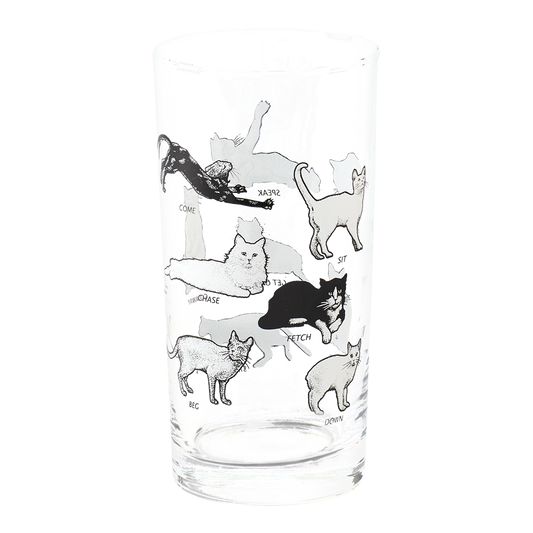 Cat Tricks - Highball Glass tall glassware, with a crisp silhouette and decorative details that stand out on the table; well suited to water, iced drinks, cocktails, and everyday table settings. Alternate product view shows more of the shape, finish, and design details.