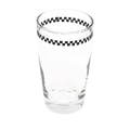 Checkerboard - Juice Glass compact glassware, with a crisp silhouette and decorative details that stand out on the table; an easy everyday size for juice, water, small cocktails, or breakfast service. Additional view helps show the profile, scale, and decorative details.