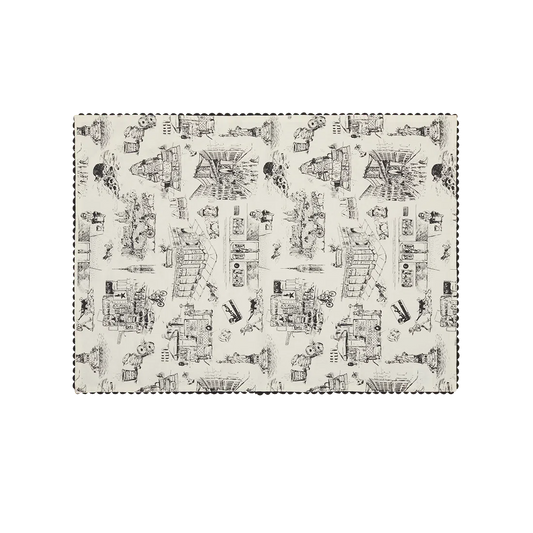 NYC Toile Tea Towel kitchen textile, with eye-catching graphics or color designed to feel useful as well as expressive; adds useful absorbency and personality for drying hands, handling light kitchen cleanup, or display. Alternate product view shows more of the shape, finish, and design details.